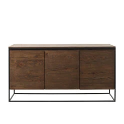 RIVOLI Sideboard Buffet 155cm -Smoked Oak / Black(Rivoli Sideboard 1 55m Smoked Oak)