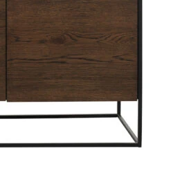 RIVOLI Sideboard Buffet 155cm -Smoked Oak / Black(Rivoli Sideboard 1 55m Smoked Oak) -Modern Furniture 40813020RIVOLISIDEBOARD 1closeup 1 800