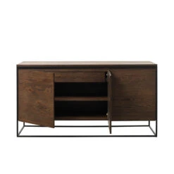 RIVOLI Sideboard Buffet 155cm -Smoked Oak / Black(Rivoli Sideboard 1 55m Smoked Oak) -Modern Furniture 40813020RIVOLISIDEBOARD 2 800