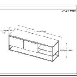 RIVOLI TV Entertainment Unit 1.55M -Smoked Oak / Black(Rivoli Tv Entertainment Unit 1 55m Brushed Smoked Oak) -Modern Furniture 40823020RivoliTVdms 800