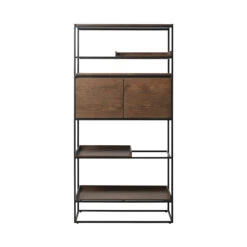 RIVOLI Display Unit 1.8M - Smoked Oak & Black(Rivoli Display Unit 1 8m Smoke Oak) 16 RIVOLI Display Unit 1.8M - Smoked Oak & Black(Rivoli Display Unit 1 8m Smoke Oak) -Modern Furniture 40833020RIVOLIBOOKCASETALL 1 800