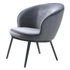 GAIN Lounge Chair - Steel Grey(Gain Lounge Chair Steel Grey) -Modern Furniture 41180012GAINLOUNGESTEELGREYVELVET 1 800