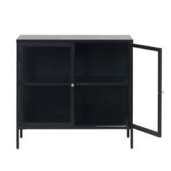 CARMEL 2 Glass Doors Sideboard 90cm - Black(Carmel Sideboard 2 Doors 90cm Black) -Modern Furniture 42030600CARMELSIDEBOARD2SECTION 3 800