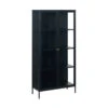 CARMEL 2 Door Glass Display Cabinet 90x190cm - Black(Carmel Glass Cabinet 90x190cm Black) -Modern Furniture 42040600CARMELGLASSCABINETH190CM 2 800