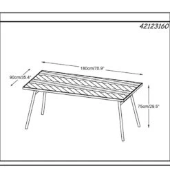 CALVI Dining Table 1.8M -Natural(Calvi Dining Table 1 8m Natural) -Modern Furniture 42123160Calvidiningtabledms 800