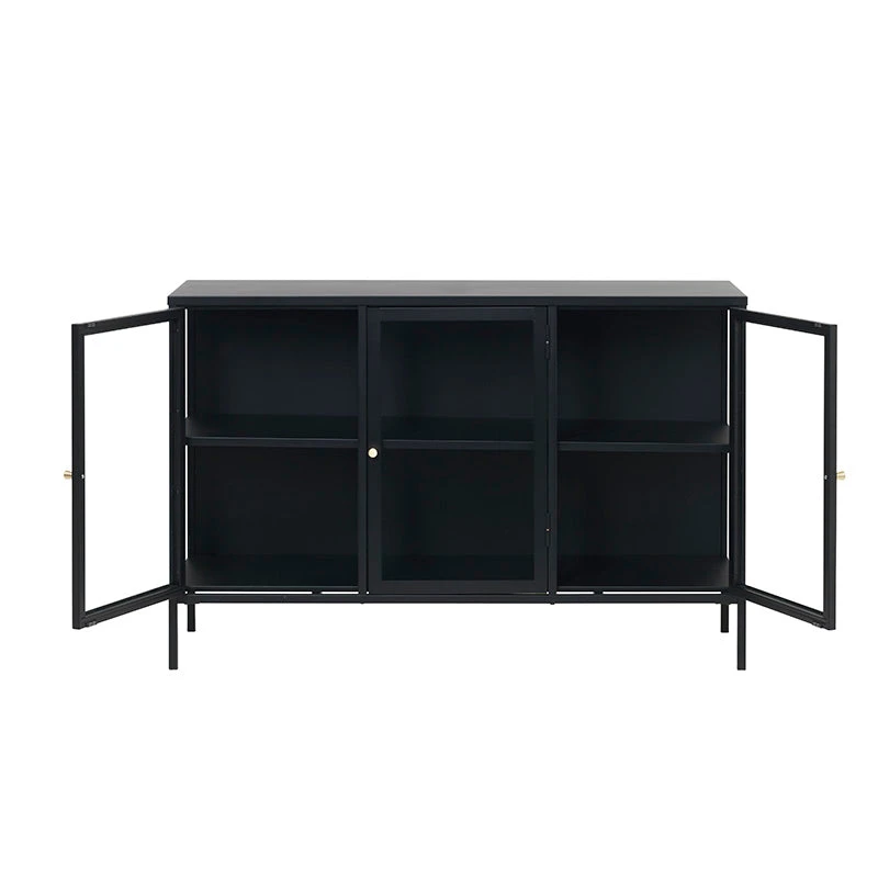 CARMEL 3 Glass Doors Sideboard 132cm - Black(Carmel Sideboard 3 Doors 132xcm Black) 7 CARMEL 3 Glass Doors Sideboard 132cm - Black(Carmel Sideboard 3 Doors 132xcm Black) - Image 5