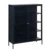 CARMEL 2 Door Glass Display Cabinet 110x140cm - Black(Carmel Glass Cabinet 90x140cm Black) -Modern Furniture 42280600CARMELGLASSCABINETH140CM 2 800