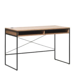 RIVOLI Study Desk 120cm -Natural Oak & Black(Rivoli Study Desk 120cm Natural Black)