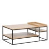 RIVOLI Coffee Table 120cm - Natural Oak & Black(Rivoli Coffee Table 120cm Natural Oak) -Modern Furniture 43351020RIVOLICOFFEETABLE70x120CM 2800