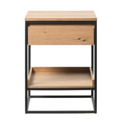 RIVOLI Side Table - Natural Oak / Black(Rivoli Side Table Natural Oak Black) -Modern Furniture 43371020RIVOLISIDETABLE45X45CM 1800