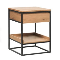 RIVOLI Side Table - Natural Oak / Black(Rivoli Side Table Natural Oak Black)