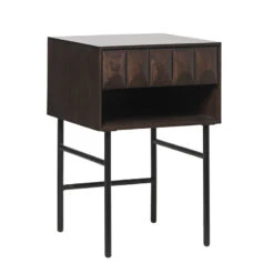 LATINA Side Table - Dark Brown / Black(Latina Side Table Dark Brown Black)