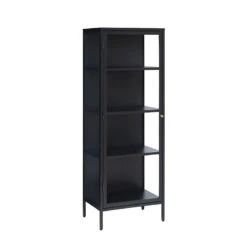 CARMEL Single Door Glass Display Cabinet 57x160cm - Black(Carmel Display Cabinet 57x160cm Black)