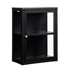 CARMEL Wall Glass Cabinet 45cm - Black(Carmel Wall Cabinet 45cm Black)