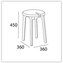 CHEVIS Stool- Grey(Chevis Stool In Grey) -Modern Furniture 4795