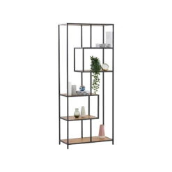 RUTHIN Bookcase - Black & Natural(Ruthin Bookcase Oak) -Modern Furniture 522007 2800