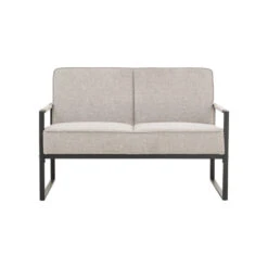 CALIBRA 2 Seater Sofa - Black & Grey(Calibra 2 Seater Lounge Chair Grey) -Modern Furniture 90