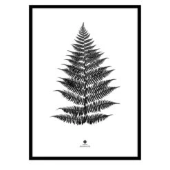 Large Fern Print In Black Frame(Large Jungle Leaf Print In Black Frame)
