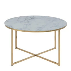 KOLINA Glass Marble Round Coffee Table 80cm - White/ Gold Chrome(Copy Of Kolina Glass Marble Round Coffee Table 80cm White) 10 KOLINA Glass Marble Round Coffee Table 80cm - White/ Gold Chrome(Copy Of Kolina Glass Marble Round Coffee Table 80cm White) -Modern Furniture AC 0000057547 b 800