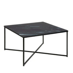 KOLINA Glass Coffee Table 80cm - Black(Kolina Glass Coffee Table 80cm Black)
