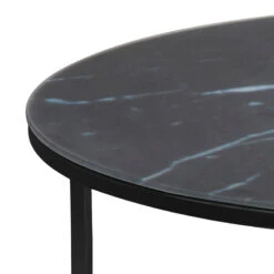 KOLINA Marble Glass Round Coffee Table 80cm - Black(Kolina Marble Glass Round Coffee Table 80cm Black) -Modern Furniture AC 0000069558 c 800