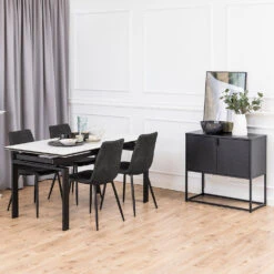 NEWTON 2 Door Sideboard 82cm - Black(Newton 2 Door Sideboard 82cm Black) -Modern Furniture AC 0000086322Lifestyle1 1000