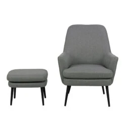 KENDRA Lounge Chair With Footstool - Grey(Kendra Lounge Chair With Footstool Grey) -Modern Furniture AC 0000088240 b 800