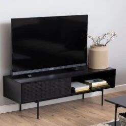 KREMAN Entertainment TV Unit 140cm - Black(Kreman Sideboard Buffet 140cm Black Copy) -Modern Furniture AC 0000090711 d 2000
