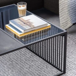 STRINGTON Square Coffee Table 80cm - Black Marble Effect(Strington Coffee Table 80cm Black) -Modern Furniture AC 0000096000Lifestyle4 800