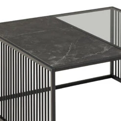 STRINGTON Square Coffee Table 80cm - Black Marble Effect(Strington Coffee Table 80cm Black) -Modern Furniture AC 0000096000 bcloseup 800