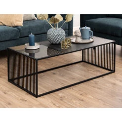 STRINGTON Rectangular Coffee Table 120cm - Black Marble Effect(Strington Rectangular Coffee Table 120cm Black) -Modern Furniture AC 0000096002Lifestyle2 800