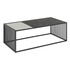STRINGTON Rectangular Coffee Table 120cm - Black Marble Effect(Strington Rectangular Coffee Table 120cm Black)