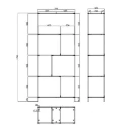 INFINITY Shelving Unit 72x170cm - Black(Infinity Display Unit 72 X 170cm Black) -Modern Furniture AC 0000096271 shelving info 700