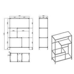 INFINITY Shelving Unit 72x114cm - Black(Infinity Display Unit 72cm Black) -Modern Furniture AC 0000096273 shelving spacing 900