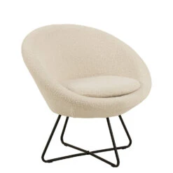 CENTER Boucle Lounge Arm Chair - Cream(Center Lounge Chair Cream)