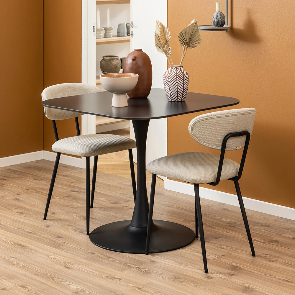 Denise Dining Chair - Beige & Black(Copy Of Laura Swivel Dining Chair Grey Black) 4 Denise Dining Chair - Beige & Black(Copy Of Laura Swivel Dining Chair Grey Black) - Image 2