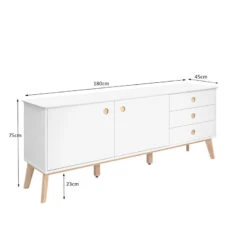 SABINE Sideboard Buffet 180cm - White/Black(Sabine Sideboard 180cm White Black) -Modern Furniture AC 91721 1dms e2a523ba 8a94 48da 9d2f 0288ac0bd45f