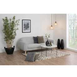 LUCIO Round Marble Coffee Table 80cm - White & Black(Lucio Marble Coffee Table 80cm White Black) -Modern Furniture AC H000017593Lifestyle 800