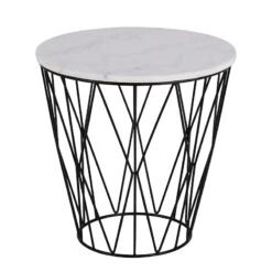 DARBY Side Table Marble 50cm - White(Darby Side Table Marble 50cm White) -Modern Furniture AC H000018045 b 800
