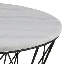 DARBY Coffee Table Marble 80cm - White(Darby Coffee Table Marble 80cm White) -Modern Furniture AC H000018048 b 800