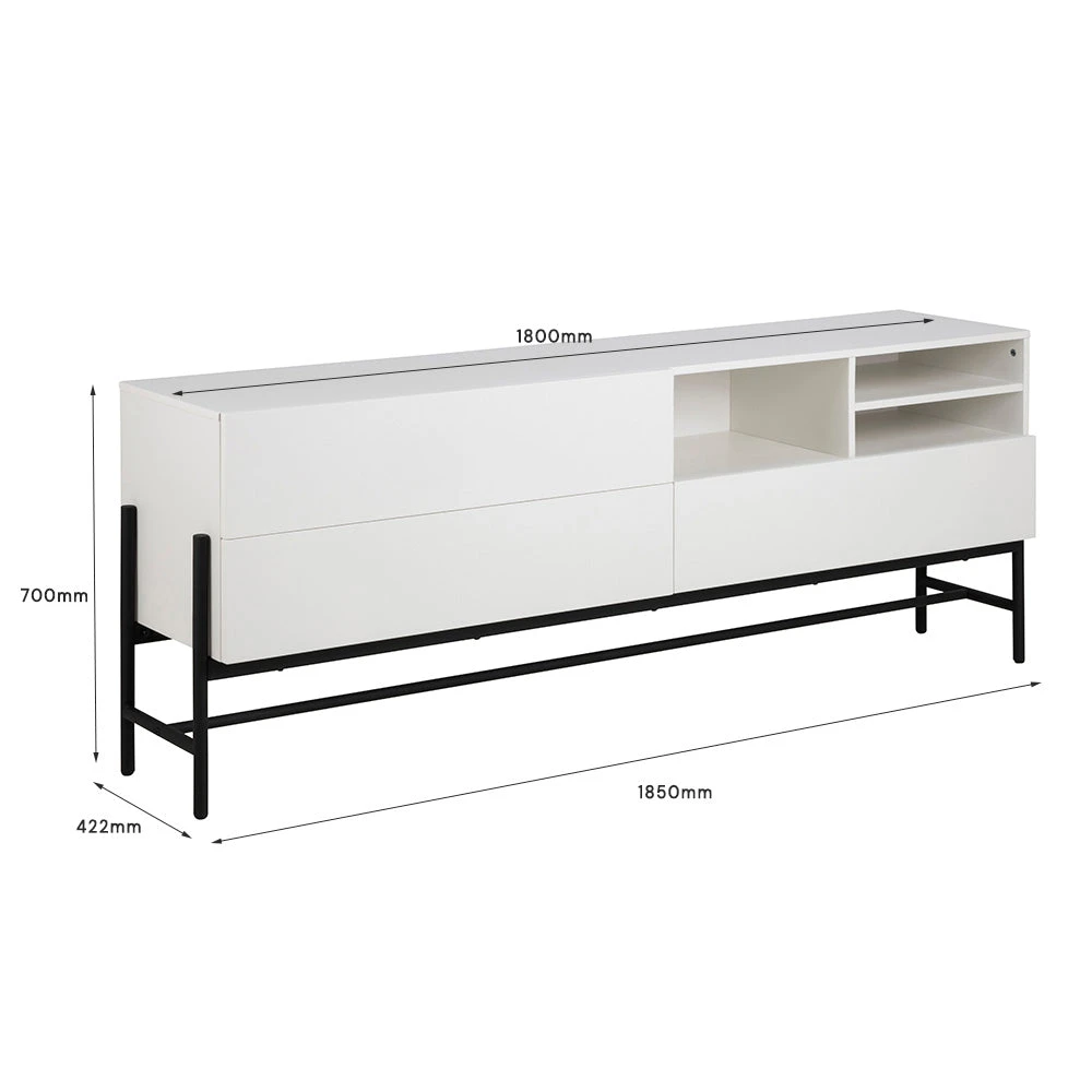 MOGEN SideboardBuffet 185cm - White & Black(Mogen Sideboard 185cm White Black) 10 MOGEN SideboardBuffet 185cm - White & Black(Mogen Sideboard 185cm White Black) - Image 8