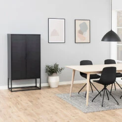 NEWTON Tall Sideboard Cabinet Unit 80cm - Black(Newton Cabinet Unit 80cm Black) -Modern Furniture AC H000019464Lifestyle3 1000 56fcc590 5489 4413 a98f a5f2dc9e6c67