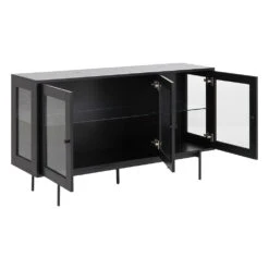 KREMAN Sideboard Buffet 140cm - Black(Kreman Sideboard Buffet 140cm Black) -Modern Furniture AC H000020985 SIDEVIEW 1000