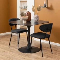 MARTA Square Dining Table 90cm - Black(Marta Square Dining Table 90cm Black) -Modern Furniture AC H000022814 LIFESTYLE 1000 2