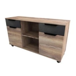 AFTAN Credenza 120cm - Warm Oak & Black(Aftan Credenza 1 2m Mahogany Black) -Modern Furniture AFTANMobileReturn WF N01 white800