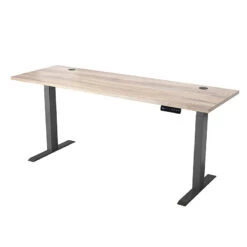 ALVIS Standing Desk With Lift 1.8M - Warm Oak & Black(Alvis Standing Desk With Lift 1 8m Mahogany Black)