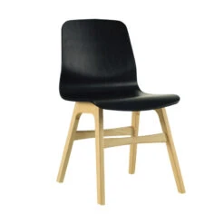 ALYSSA Dining Chair - Oak & Black(Alyssa Dining Chair Oak Black Open Pore)