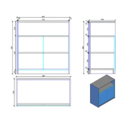 ARTO Credenza Cabinet 80cm - Warm Oak & Black(Arto Credenza Cabinet Small 80cm Mahogany Colour) -Modern Furniture ARTOCredenzaSmall WF NWS005 dms 1000