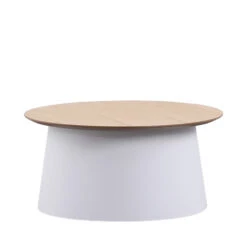ZEEBA Coffee Table 69cm - White & Natural(Copy Of Zeeba Coffee Table 69cm White)