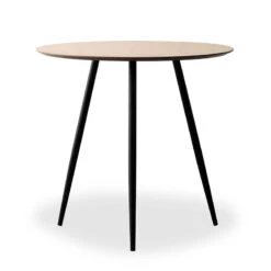 GINNY Round Dining Table 80cm - Natural & Black(Ginny Round Dining Table 80cm Natural Black)